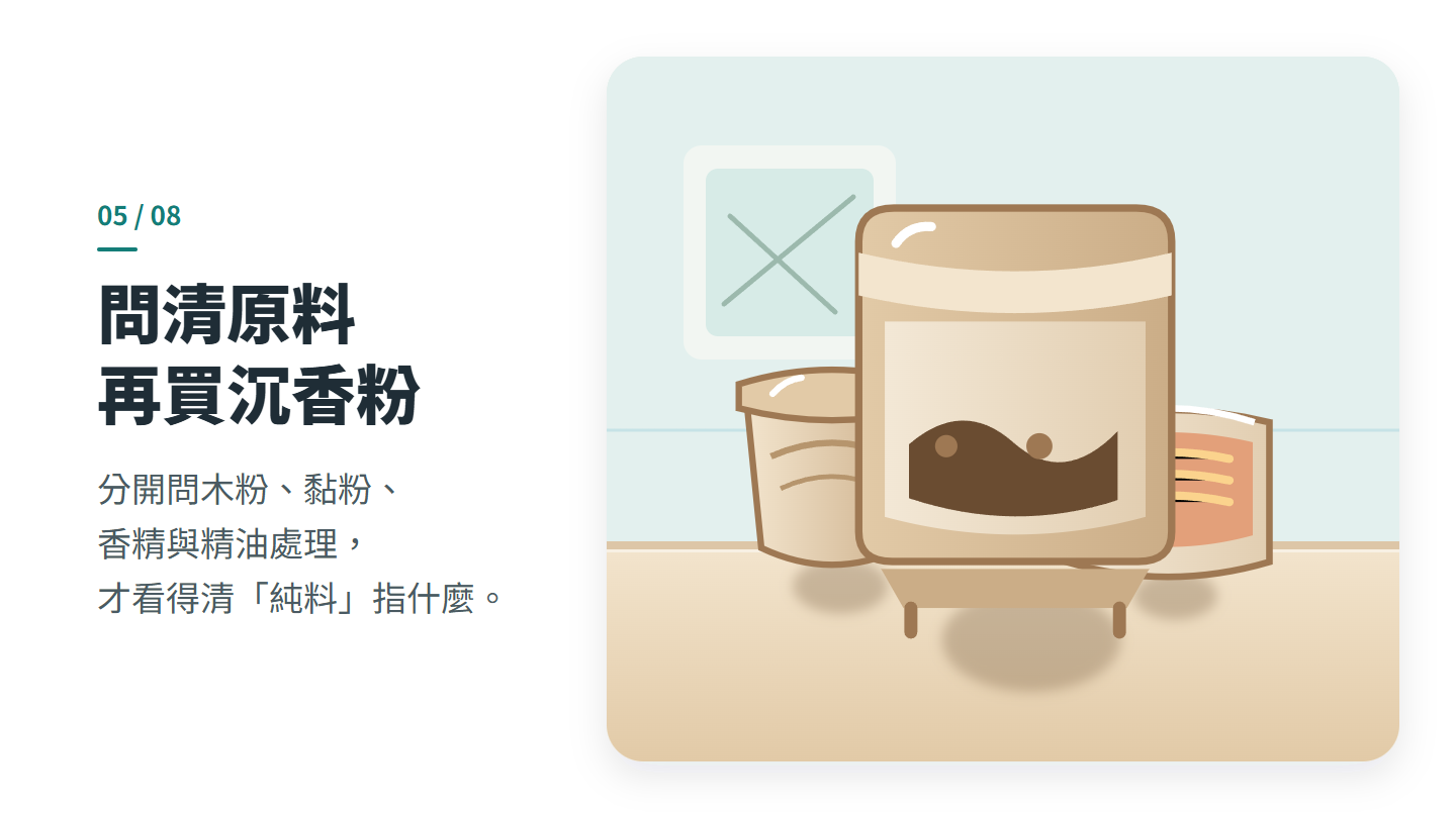 問清原料 再買沉香粉