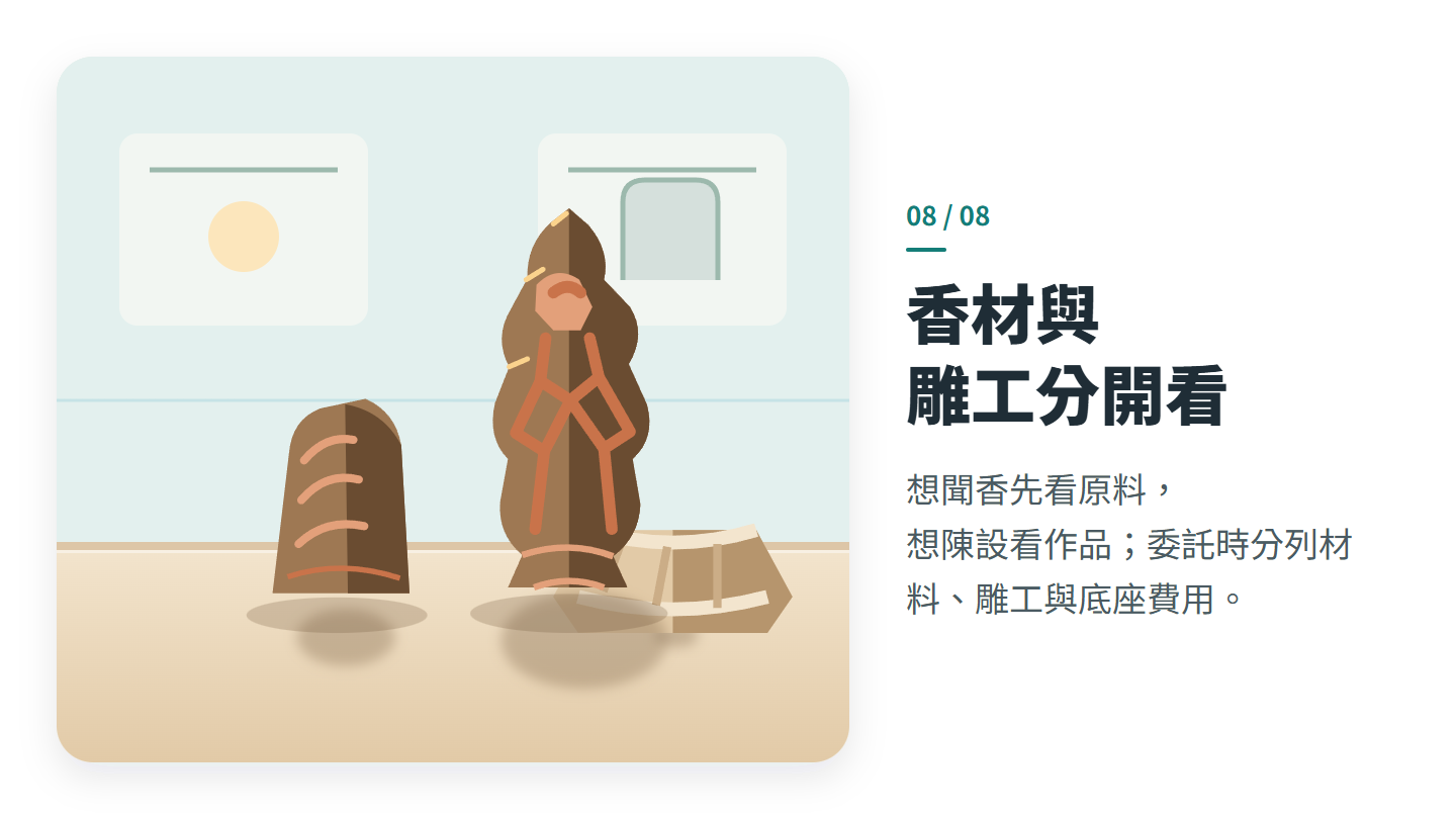香材與 雕工分開看