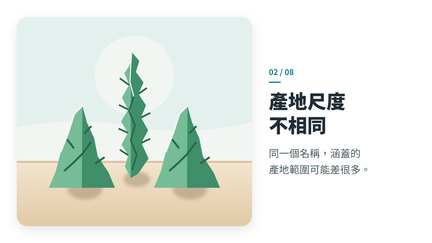 產地尺度 不相同