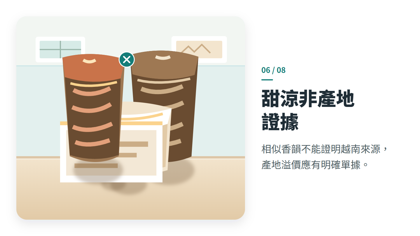 甜涼非產地 證據