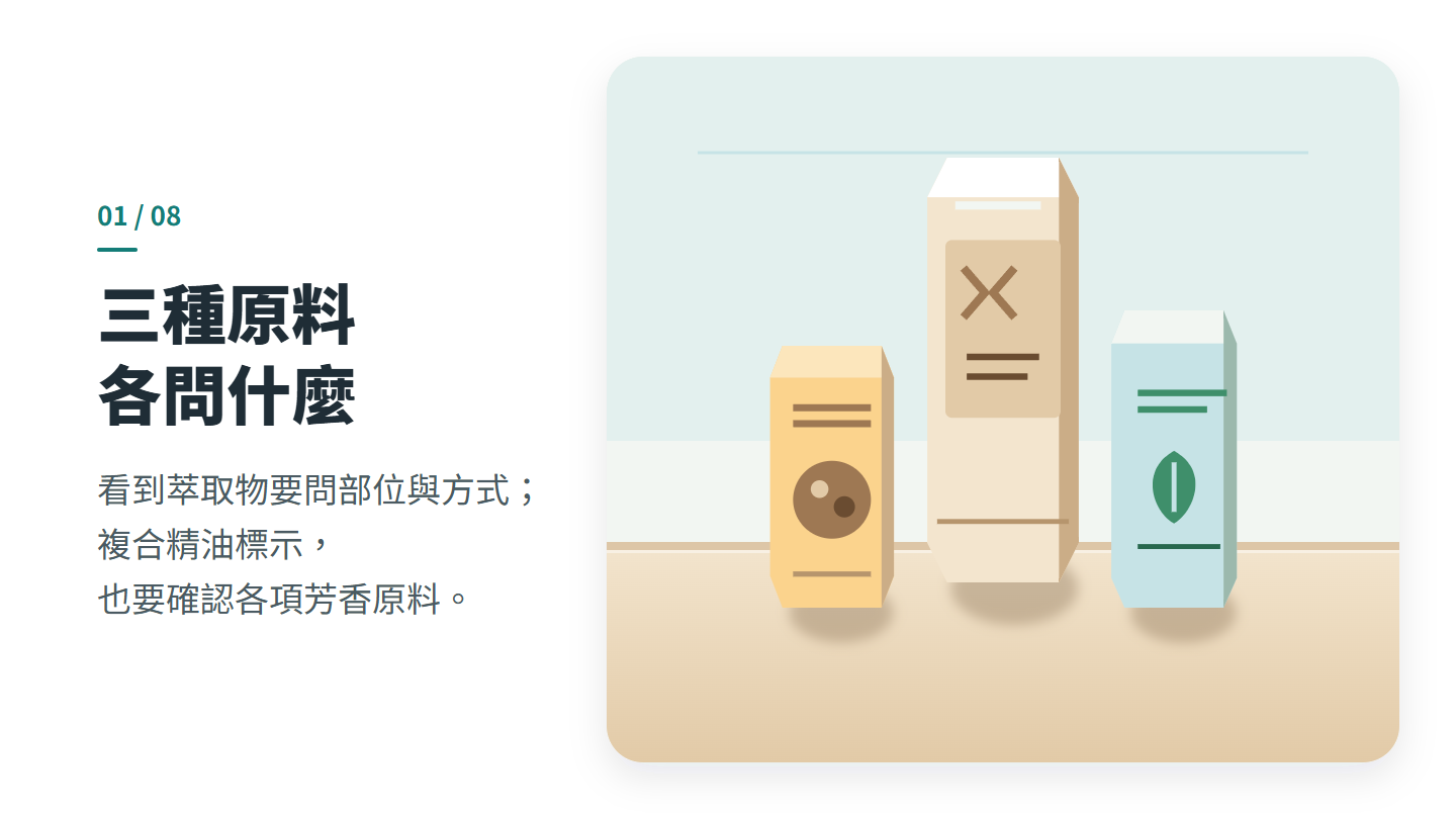 三種原料 各問什麼